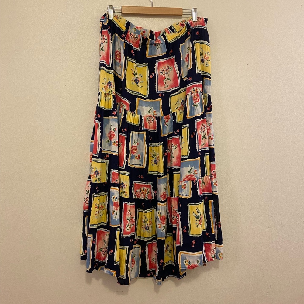 Colorful Patterned A-Line Skirt